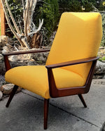 REFINISHED REUPHOLSTERED Danish Mid-Century Modern Teak Lounge Chair 5
