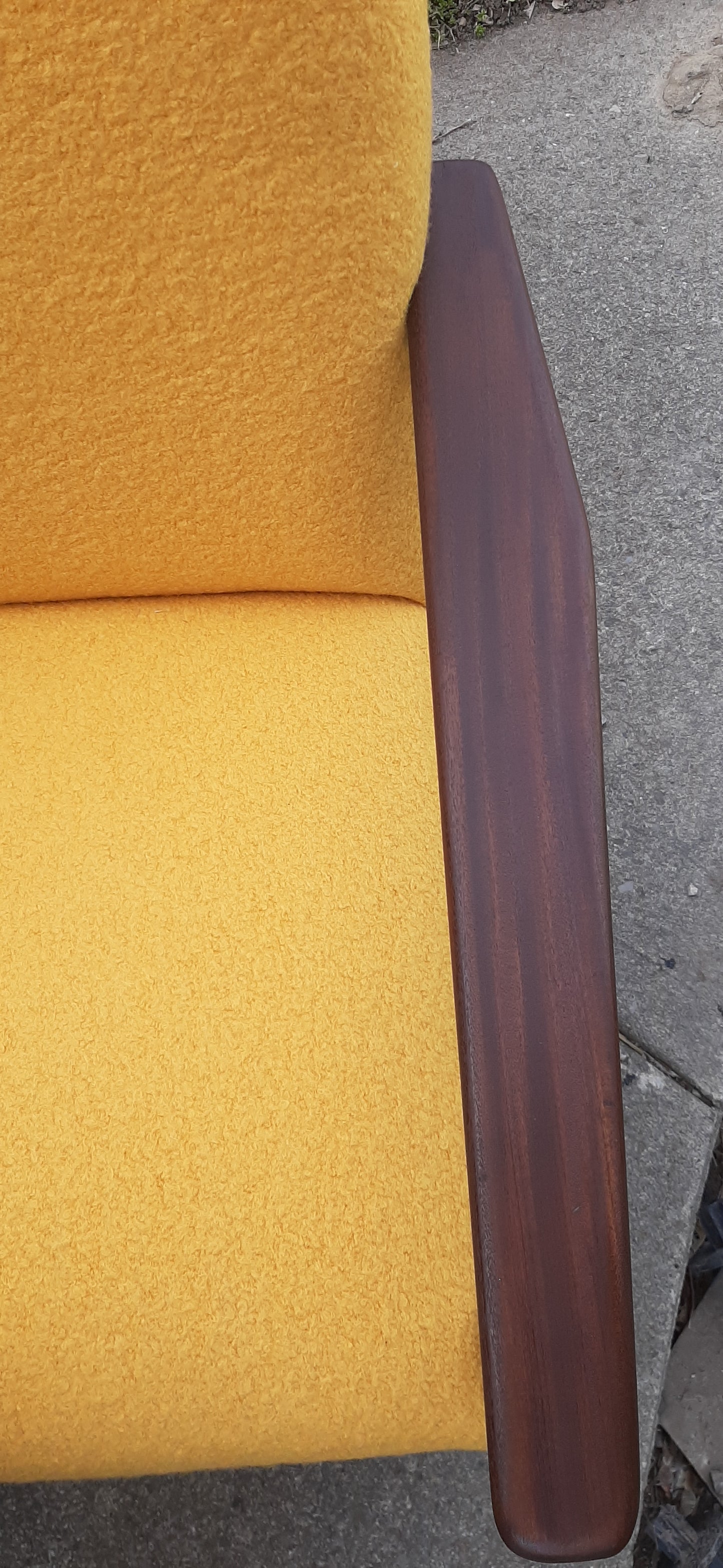 REFINISHED REUPHOLSTERED Danish Mid-Century Modern Teak Lounge Chair