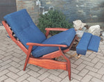 REFINISHED REUPHOLSTERED MCM High Back Lounge Chair Reclining, PERFECT 1