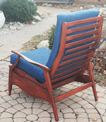 REFINISHED REUPHOLSTERED MCM High Back Lounge Chair Reclining, PERFECT 6