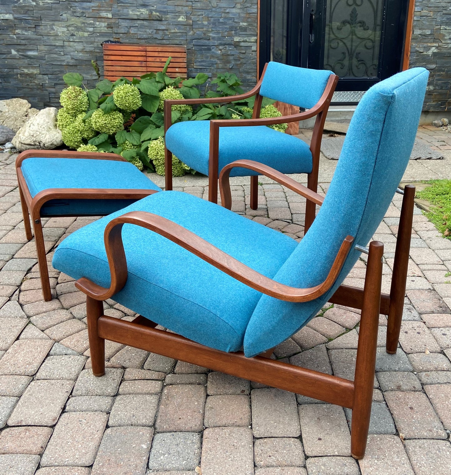 REFINISHED REUPHOLSTERED Rare MCM Lounge Chair by J.Kuypers for Imperial, Ottoman & Accent Chair