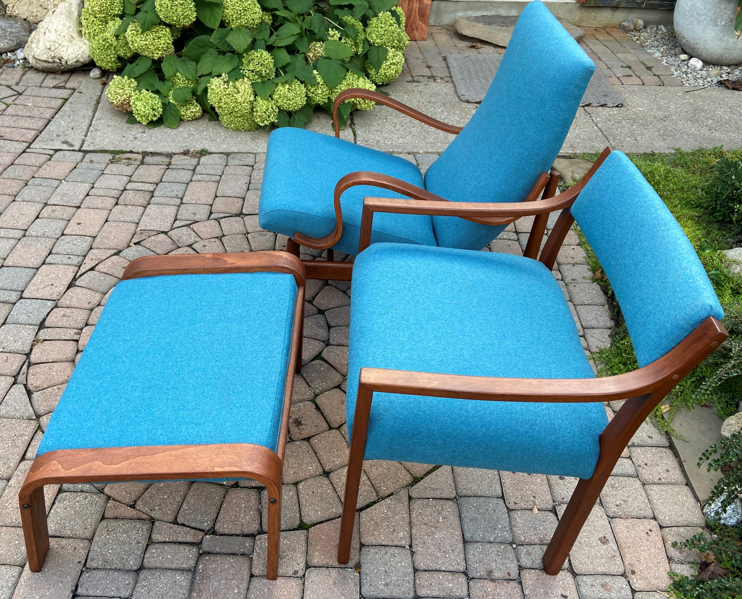 REFINISHED REUPHOLSTERED Rare MCM Lounge Chair by J.Kuypers for Imperial, Ottoman & Accent Chair