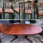 REFINISHED Danish MCM Mahogany Dining Table w 2 Leaves 65