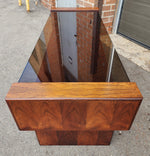 RESTORED Mid Century Modern Rosewood Coffee Table w Storage & Glass Top 4