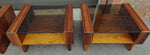 2 RESTORED Mid Century Modern Rosewood End Tables w Storage &  Glass Top 6