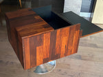REFINISHED Mid Century Modern Rosewood Bar Cabinet on Tulip Base, Perfect 1