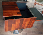 REFINISHED Mid Century Modern Rosewood Bar Cabinet on Tulip Base, Perfect 7