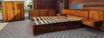 Mid Century Modern Rosewood Queen bed w nightstands, dresser & tallboy 1