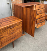 REFINISHED MCM Rosewood Dresser, Highboy & Queen Bed w Nightstands PERFECT 8