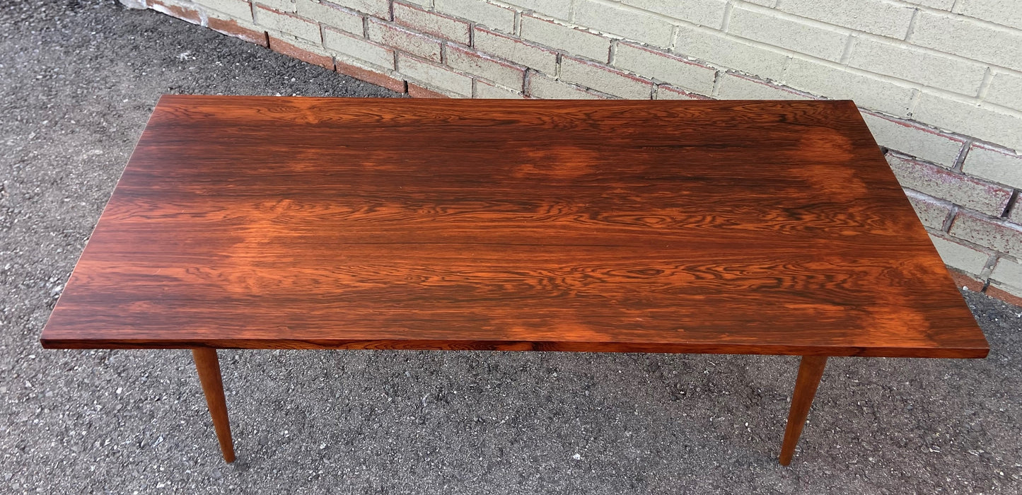 REFINISHED Mid Century Modern Rosewood Coffee Table 48 x 22