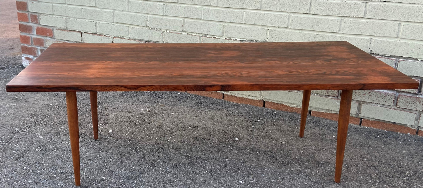 REFINISHED Mid Century Modern Rosewood Coffee Table 48 x 22