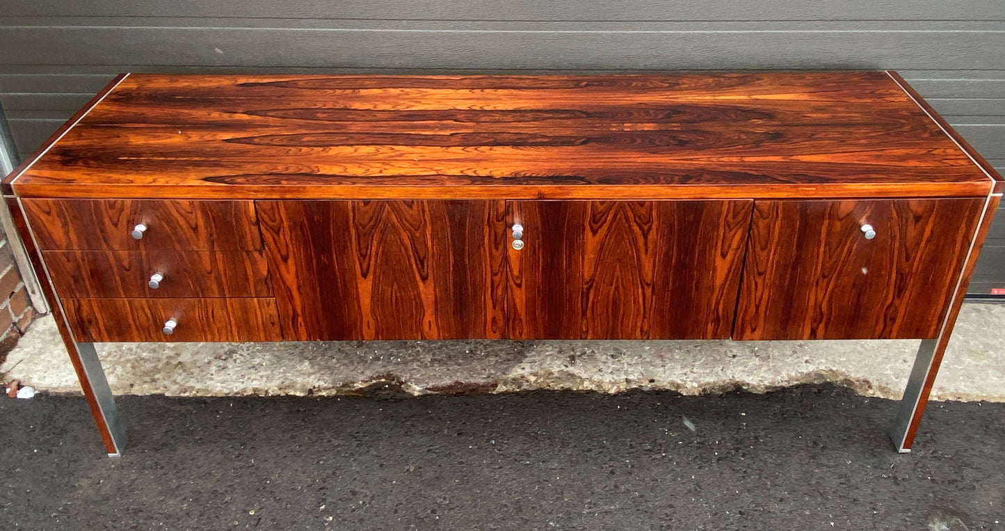 REFINISHED MCM rosewood credenza by Herman Miller for Biltrite w finished back