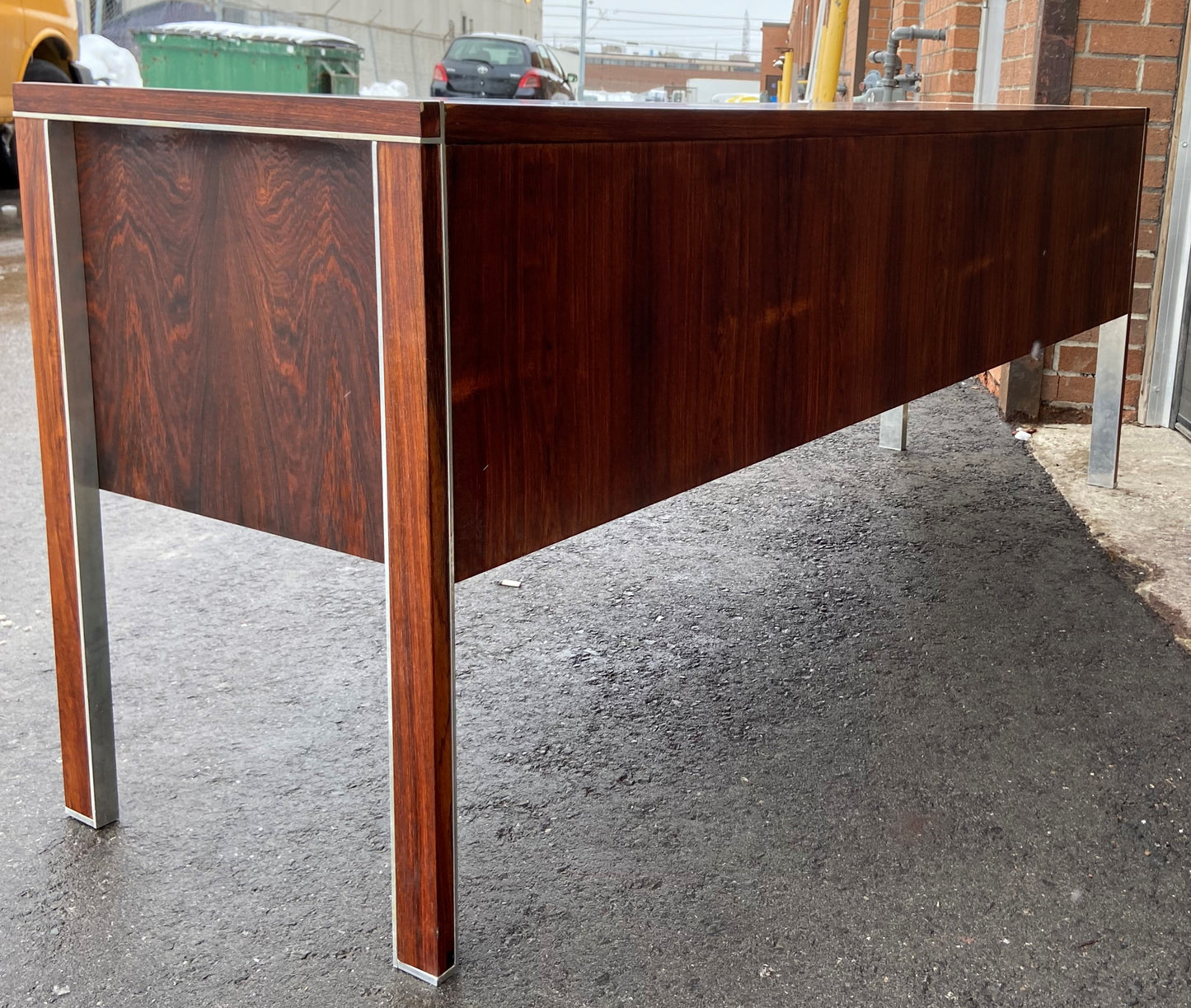 REFINISHED MCM rosewood credenza by Herman Miller for Biltrite w finished back