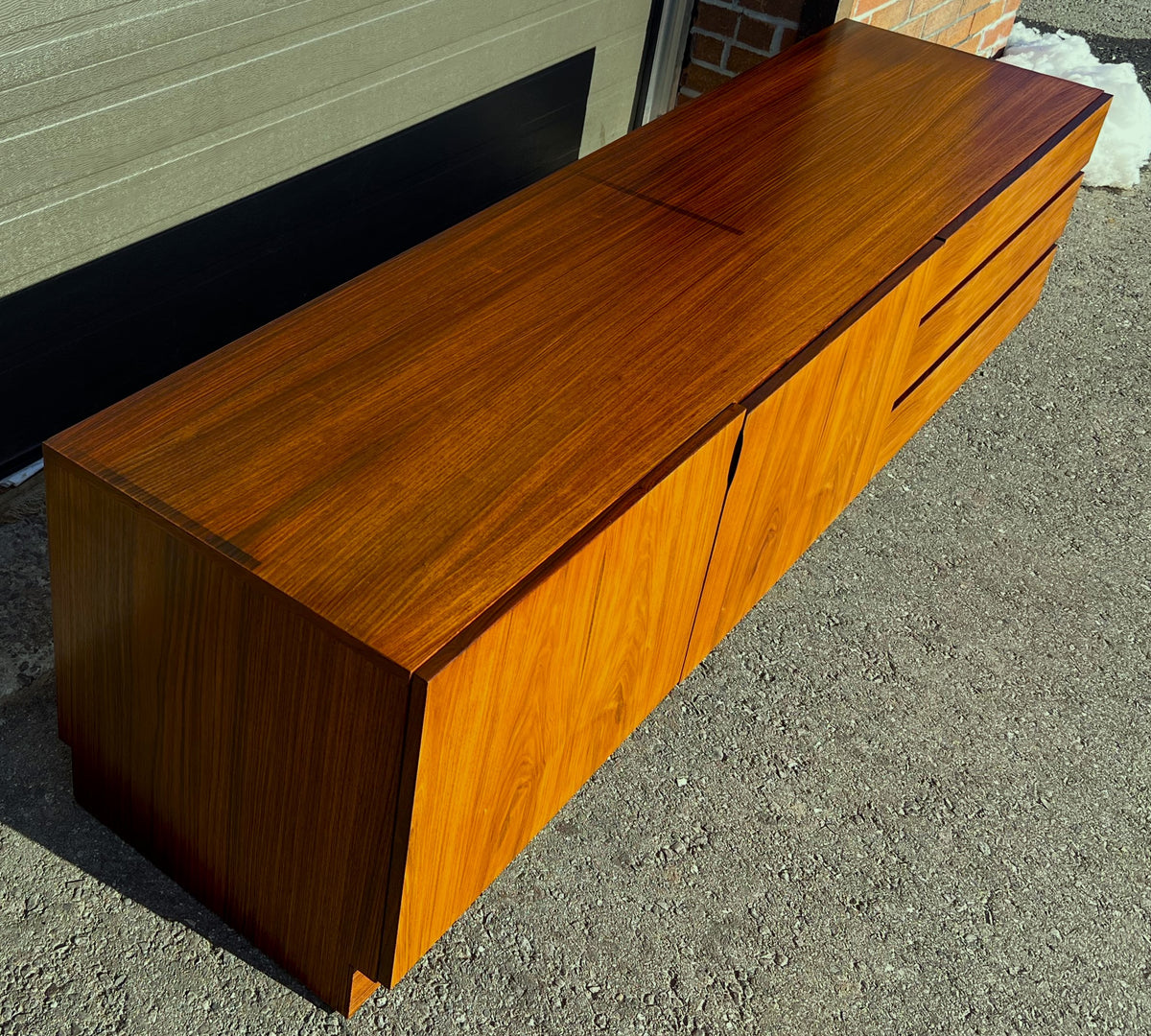 Danish Mid Century Modern Rosewood Credenza Media TV Console Low 79