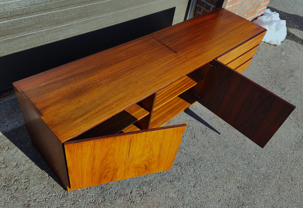 Danish Mid Century Modern Rosewood Credenza Media TV Console Low 79