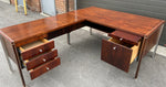 REFINISHED MCM Executive Rosewood Desk L-Shaped by H.Miller for Biltrite 1