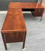 REFINISHED MCM Executive Rosewood Desk L-Shaped by H.Miller for Biltrite 5