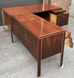 REFINISHED MCM Executive Rosewood Desk L-Shaped by H.Miller for Biltrite 6