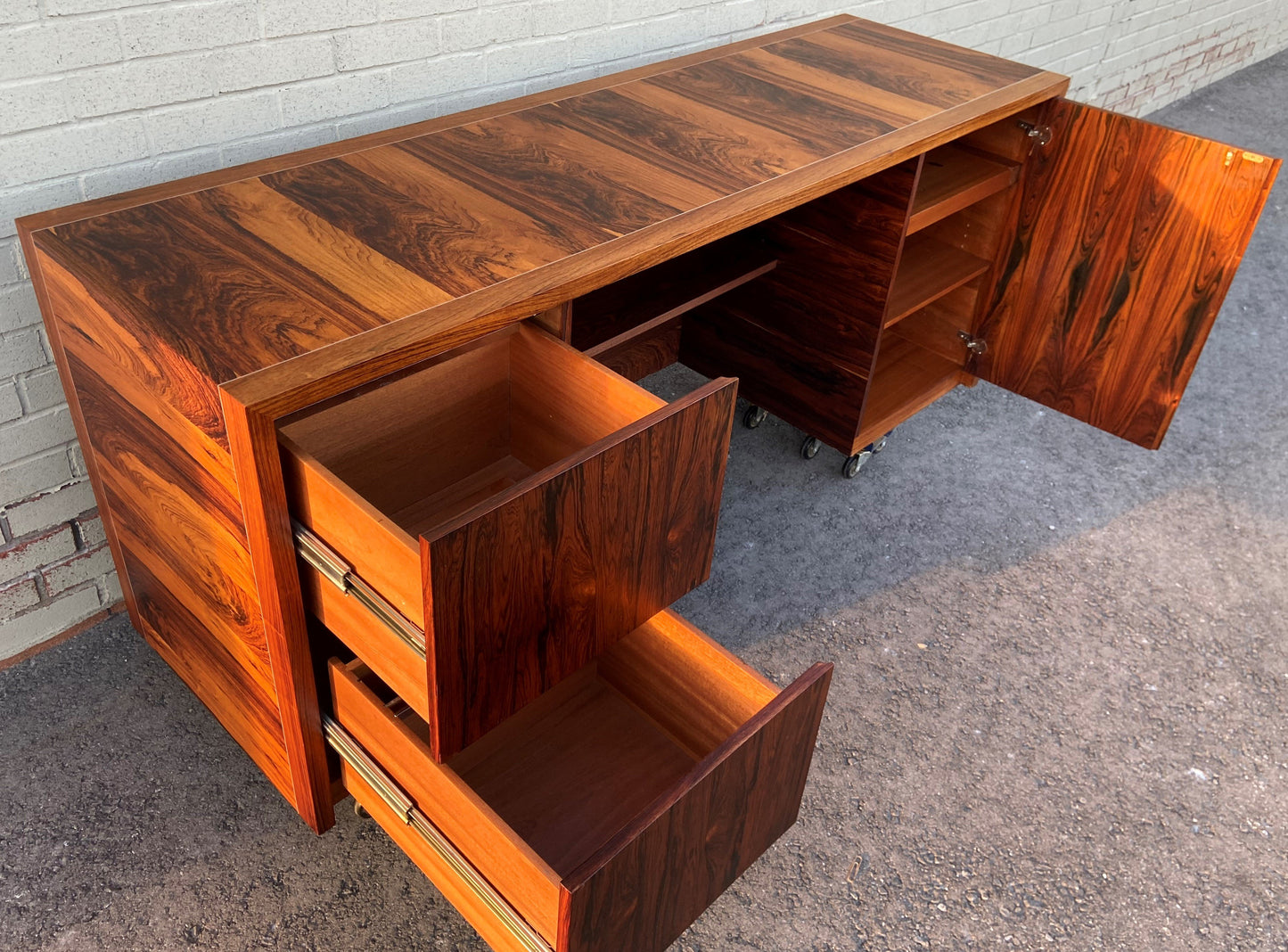 REFINISHED MCM rosewood credenza by Leif Jacobsen