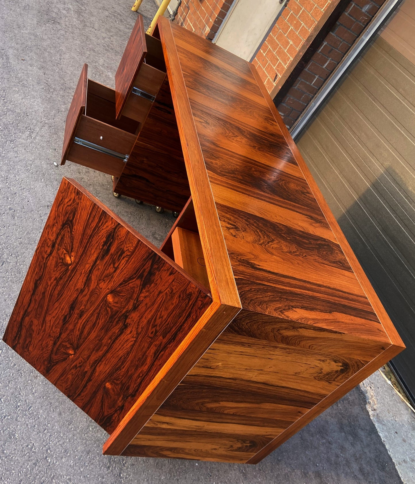 REFINISHED MCM rosewood credenza by Leif Jacobsen