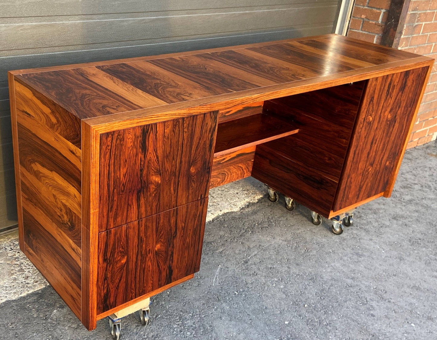 REFINISHED MCM rosewood credenza by Leif Jacobsen