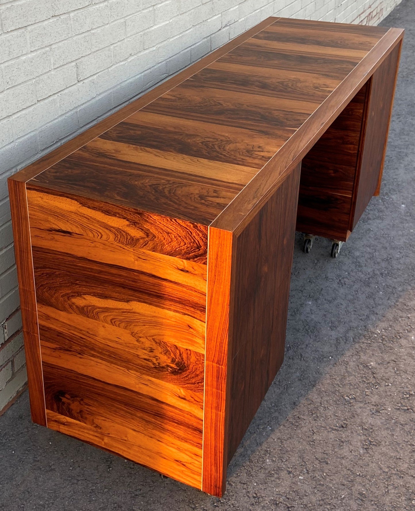 REFINISHED MCM rosewood credenza by Leif Jacobsen