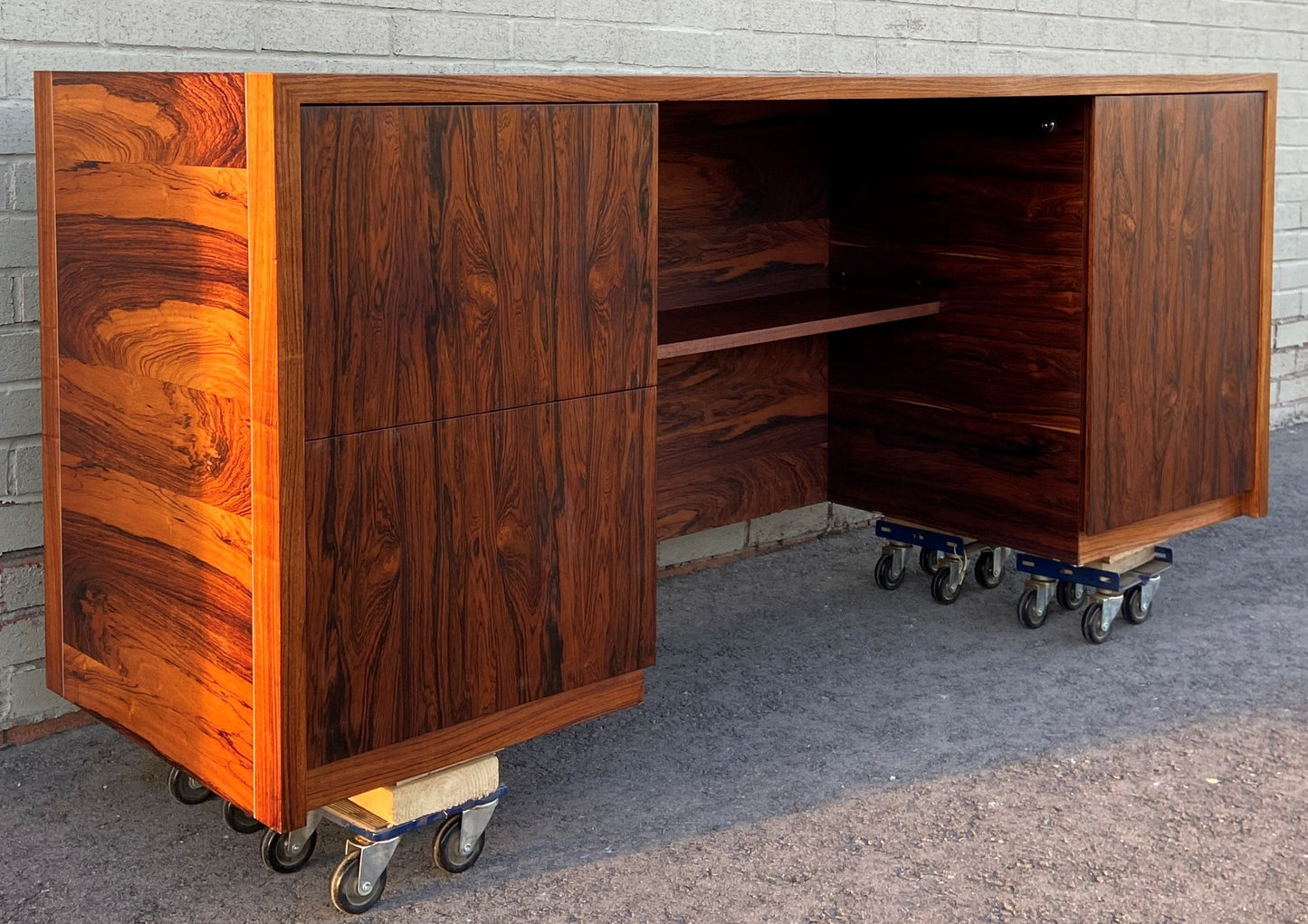 REFINISHED MCM rosewood credenza by Leif Jacobsen