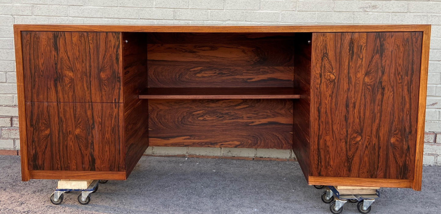 REFINISHED MCM rosewood credenza by Leif Jacobsen