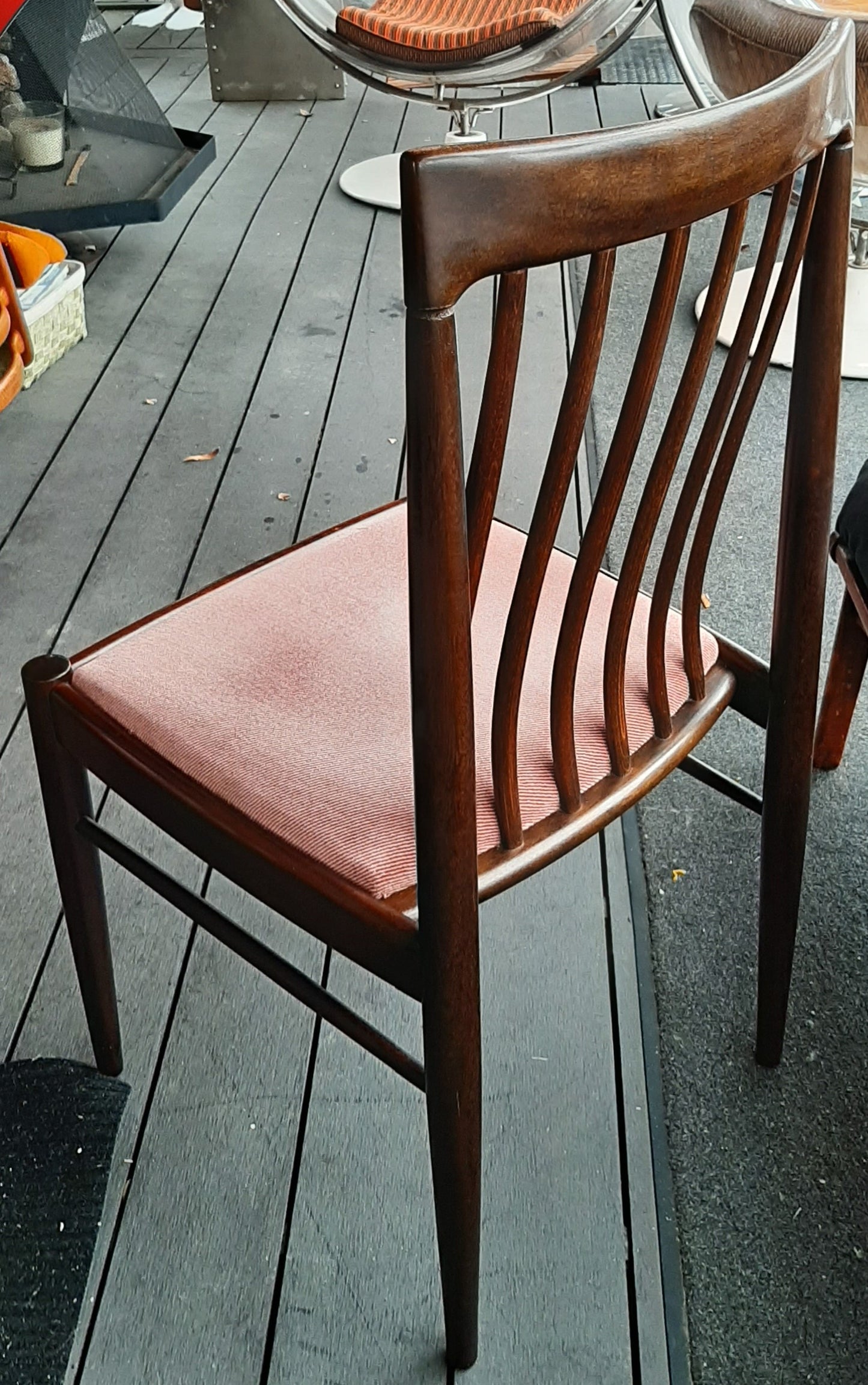 REFINISHED Danish MCM Mahogany Dining Table w 2 Leaves 65"-104" and 8 Chairs