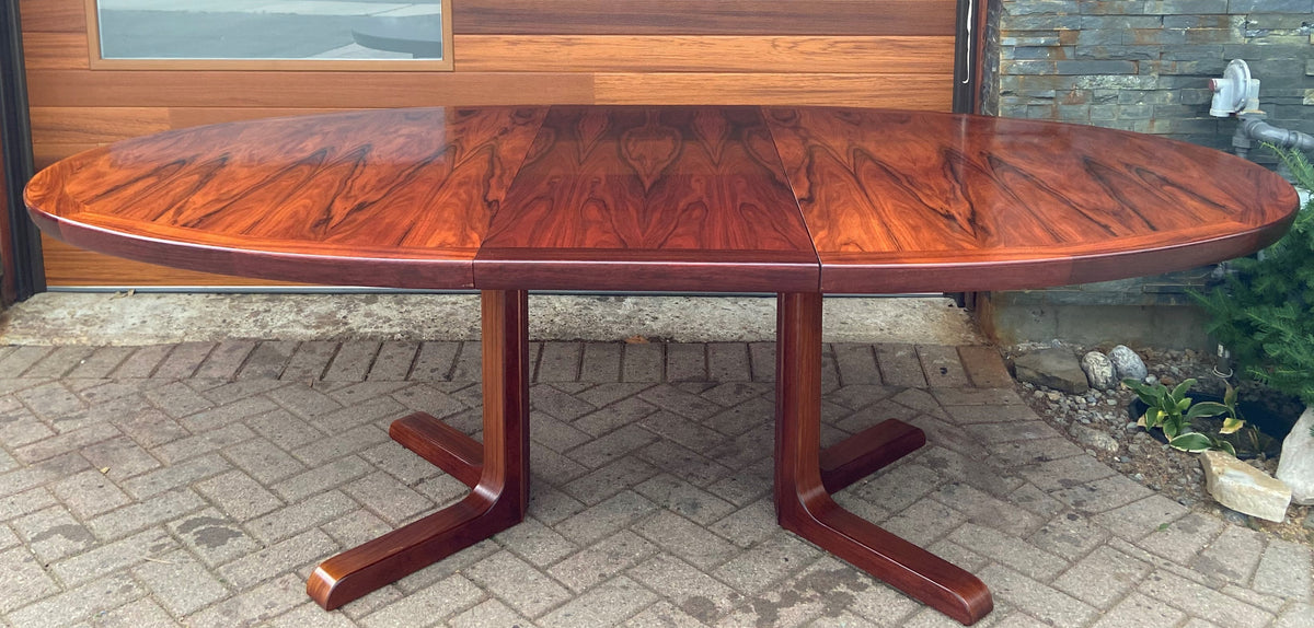 RESTORED Danish Mid Century Modern Rosewood Table Oval w 2 leaves by Skovby 71