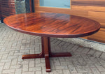 RESTORED Danish Mid Century Modern Rosewood Table Oval w 2 leaves by Skovby 71
