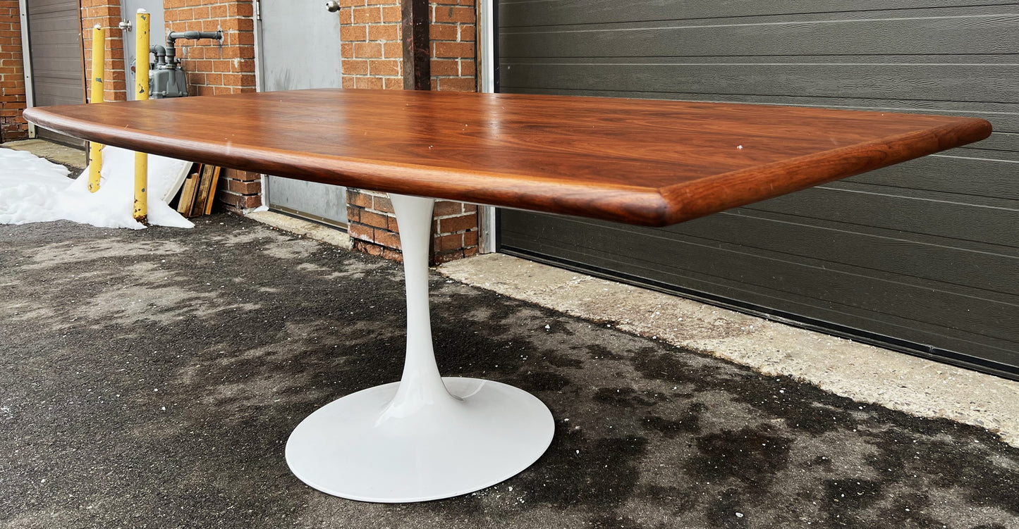 REFINISHED Mid Century Modern Rosewood Dining Table with Tulip Base 84"