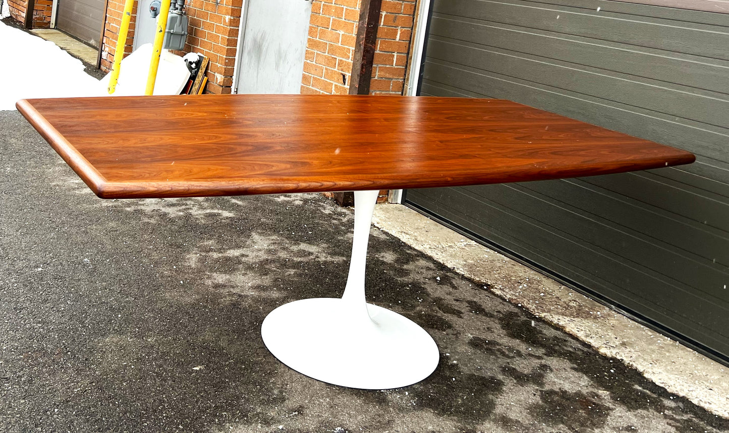 REFINISHED Mid Century Modern Rosewood Dining Table with Tulip Base 84"