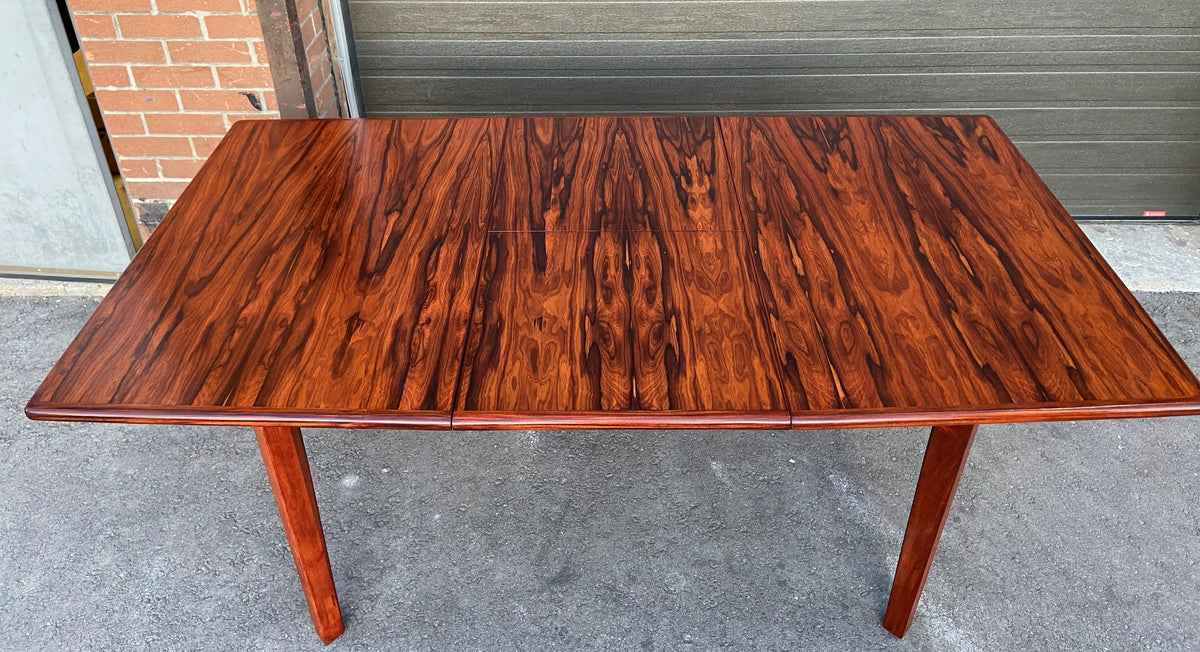 REFINISHED Danish MCM Brazilian Rosewood Table w butterfly leaf 52