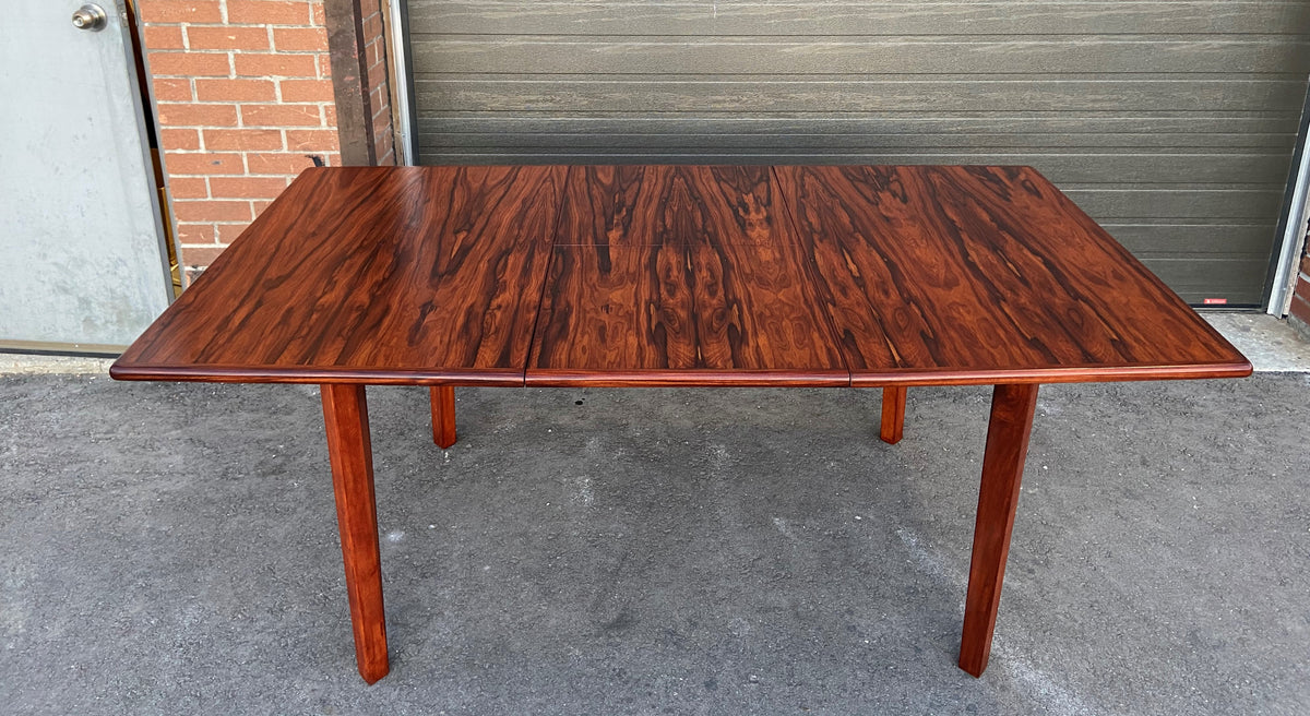 REFINISHED Danish MCM Brazilian Rosewood Table w butterfly leaf 52