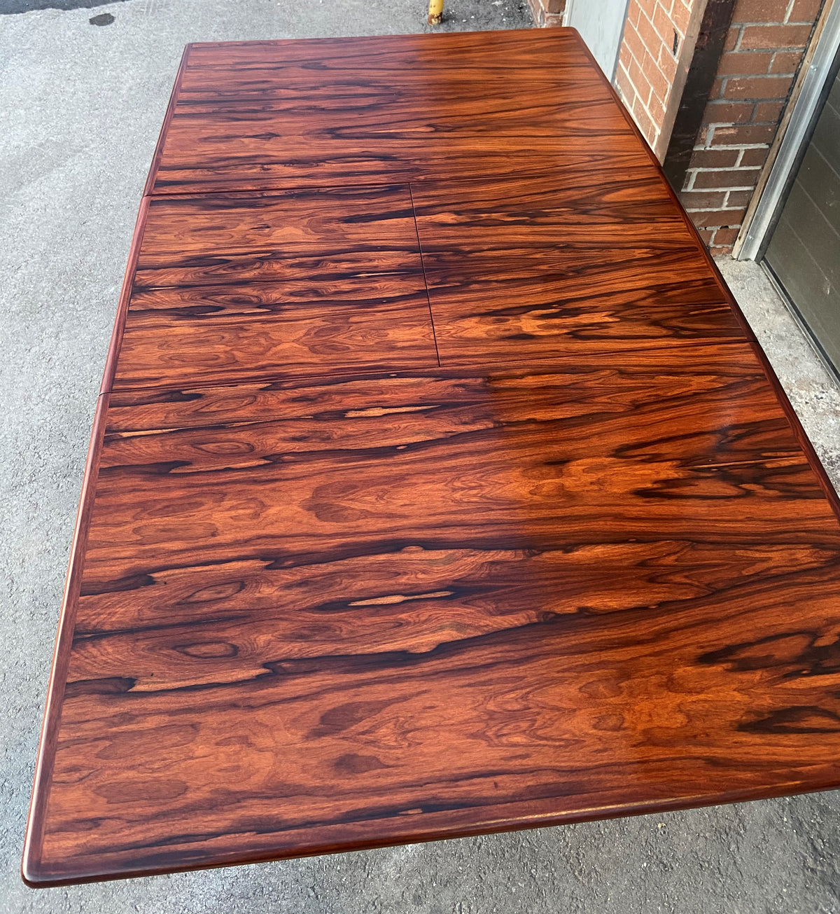 REFINISHED Danish MCM Brazilian Rosewood Table w butterfly leaf 52