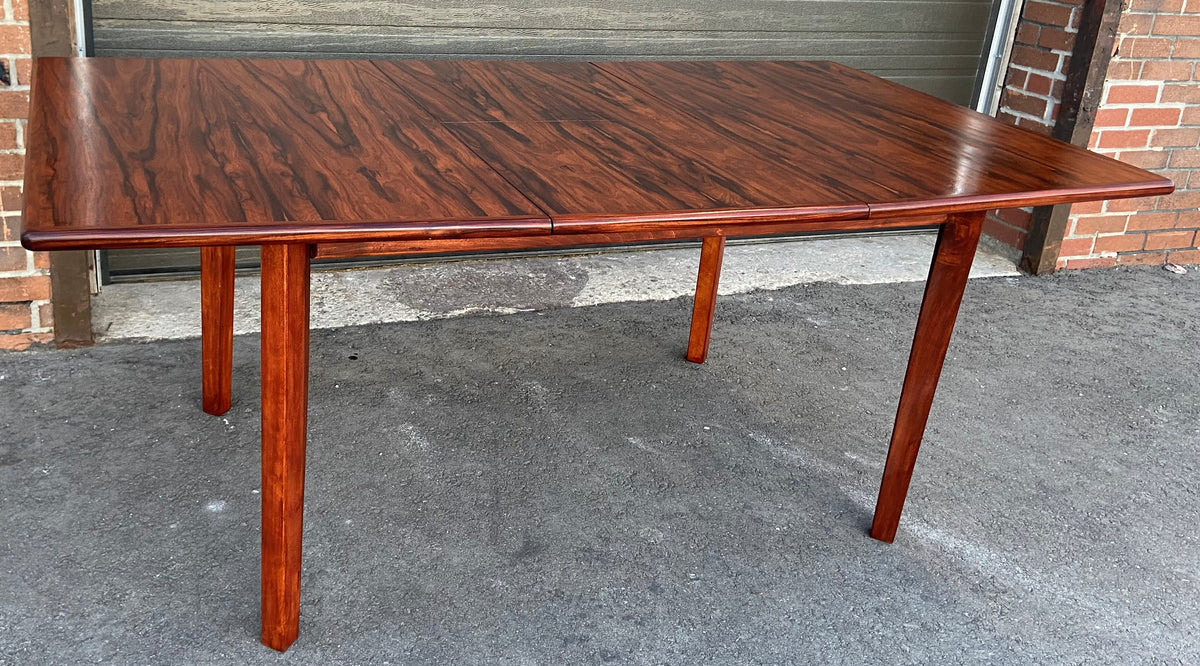 REFINISHED Danish MCM Brazilian Rosewood Table w butterfly leaf 52