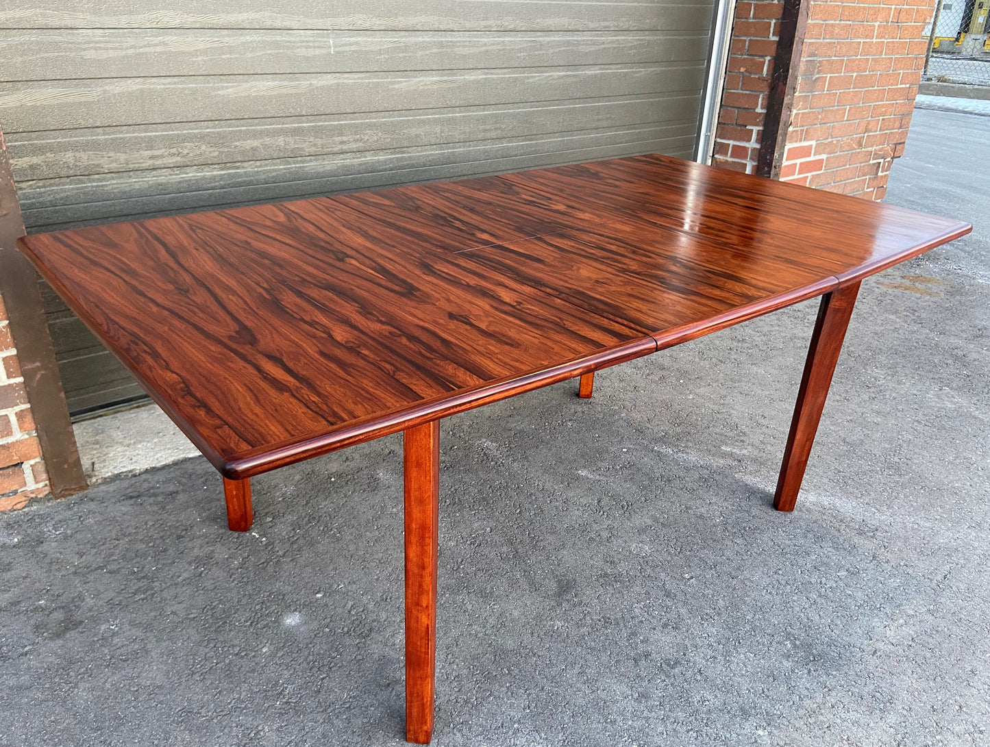 REFINISHED Danish MCM Brazilian Rosewood Table w butterfly leaf 52"-72.5" PERFECT