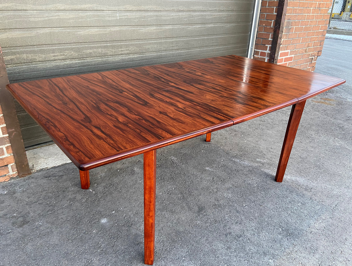REFINISHED Danish MCM Brazilian Rosewood Table w butterfly leaf 52