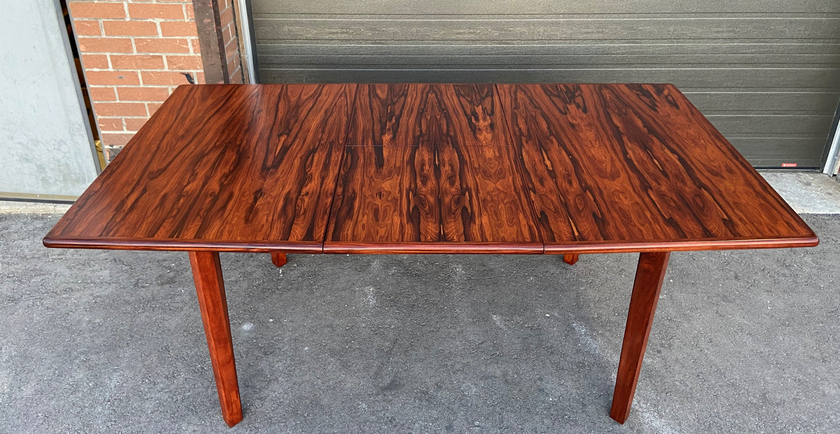 REFINISHED Danish MCM Brazilian Rosewood Table w butterfly leaf 52