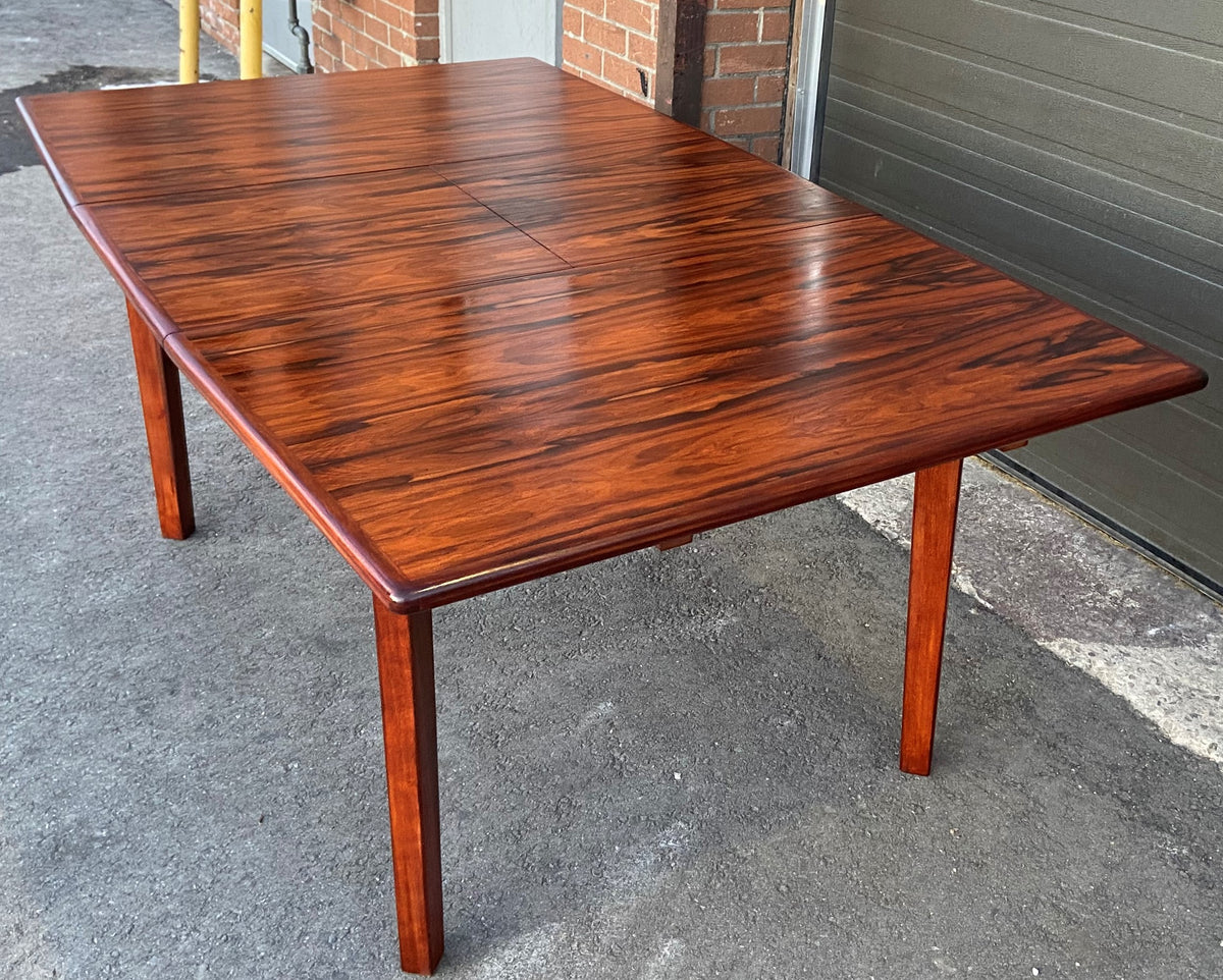 REFINISHED Danish MCM Brazilian Rosewood Table w butterfly leaf 52