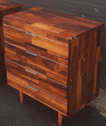 REFINISHED MCM Rosewood Patchwork Cabinet with 4 drawers 28
