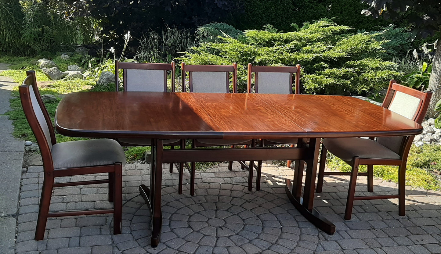 Large MCM Rosewood Dining Table Extendable 70"-108" and 8 Chairs- SUPER SALE