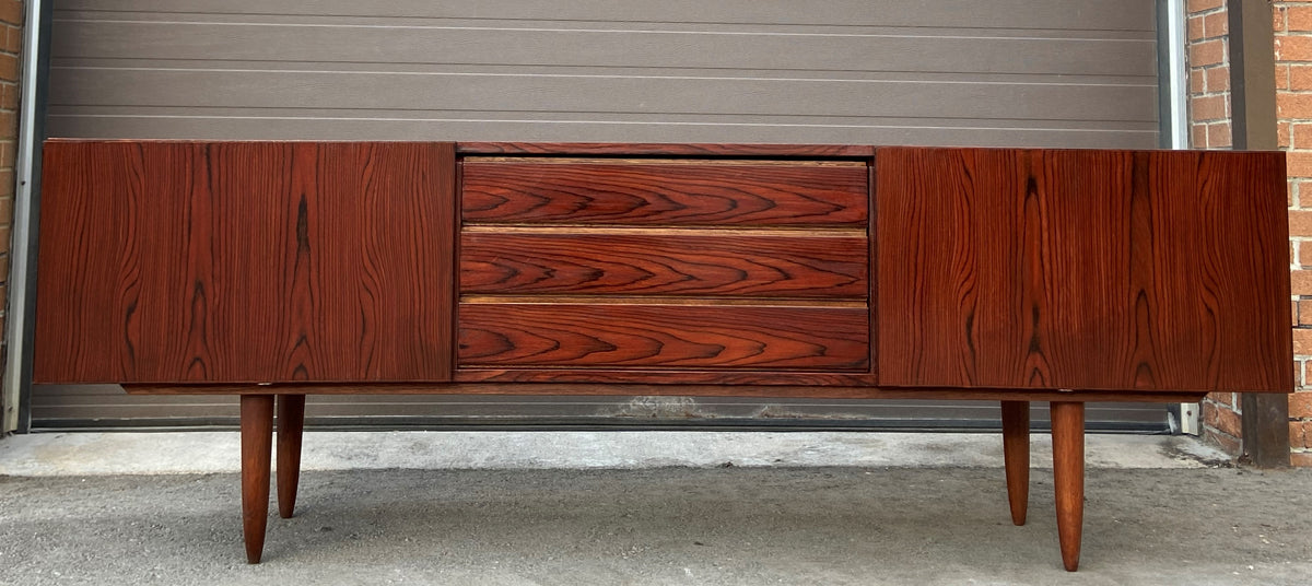 REFINISHED Danish Mid Century Modern Rosewood Credenza 86