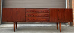 REFINISHED Danish Mid Century Modern Rosewood Credenza 86