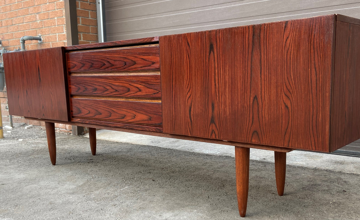 REFINISHED Danish Mid Century Modern Rosewood Credenza 86