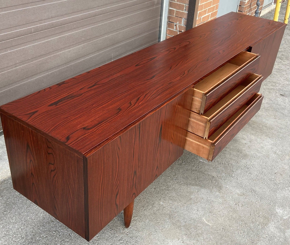REFINISHED Danish Mid Century Modern Rosewood Credenza 86