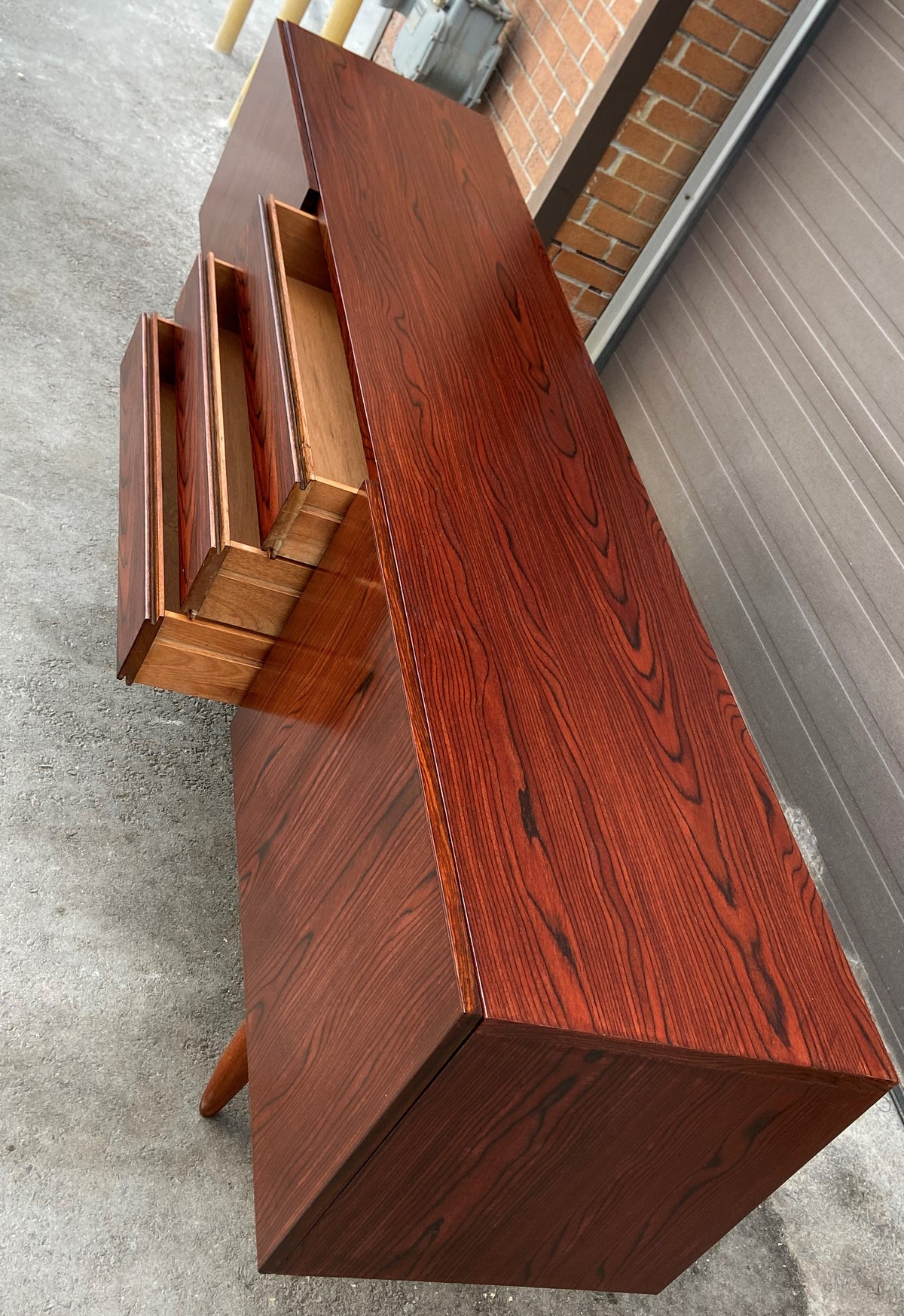 REFINISHED Danish Mid Century Modern Rosewood Credenza 86