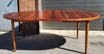 REFINISHED Mid Century Modern Rosewood Table Oval w 2 Leaves 60
