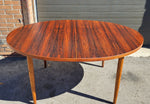 REFINISHED Mid Century Modern Rosewood Table Oval w 2 Leaves 60